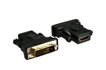 DINIC HDMI Adapter Typ A 19pol Buchse. auf DVI Stecker, vergoldete Kontakte, schwarz